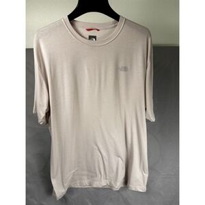 The North Face Men's Beige Waffle Knit Casual T-Shirt Cotton Casual Logo XL